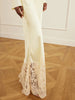 Lace-trimmed satin maxi dress
