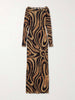 Printed mesh maxi dress