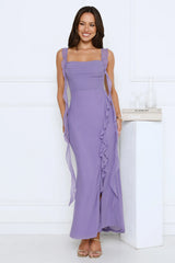 Elevated Attitude Mesh Maxi Dress Purple