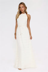 She Knows Energy Halter Maxi Dress Cream