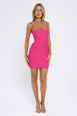 Iconic Edge Bandage Mini Dress Pink