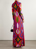 Printed satin maxi dress