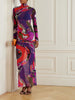 Printed tulle maxi dress