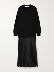 Monument cashmere and silk-satin maxi dress
