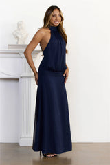 Icon Incoming Halter Maxi Dress Navy
