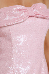 Glitterbomb Strapless Sequin Mini Dress Pink