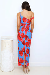 Outfit Goals Achieved Off Shoulder Maxi Dress Blue