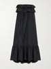 Ruffled cotton-blend poplin maxi dress