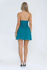 Sunset Solace Strapless Mini Dress Green