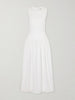Ama gathered striped cotton maxi dress