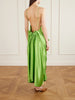 Kent open-back draped satin maxi dress