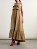 Strapless ruffled cotton-gabardine maxi dress