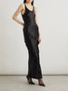 Asymmetric tiered silk-satin maxi dress