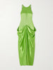 Kent open-back draped satin maxi dress