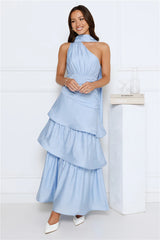 Cara One Shoulder Maxi Dress Blue