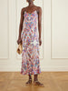 Ruffled paisley-print chiffon maxi dress