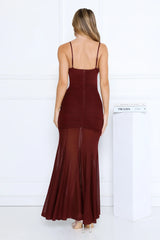 Chiciest Energy Maxi Dress Burgundy