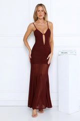 Chiciest Energy Maxi Dress Burgundy