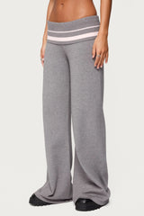 Kaliya Stripey Foldover Knit Pants