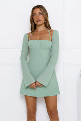 Trendiest Girl Mini Dress Sage