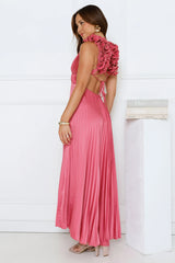 Special Like You Satin Maxi Dress Rose