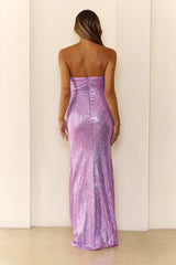Enchanted Sparkle Strapless Sequin Maxi Dress Violet