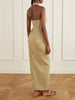Mona halterneck linen and silk-blend maxi dress