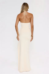Candlelight Secrets Halter Maxi Dress Butter