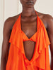 Paula’s Ibiza ruffled cutout jersey halterneck maxi dress