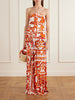 Printed organza maxi dress
