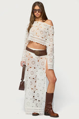 Milana Sheer Lace Off Shoulder Top