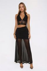 Pretty Standards Halter Maxi Dress Black