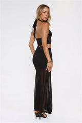 Pretty Standards Halter Maxi Dress Black