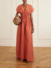 Elena gathered woven maxi dress