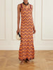 Marea striped crocheted cotton maxi dress