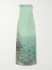 Amara strapless printed organza maxi dress