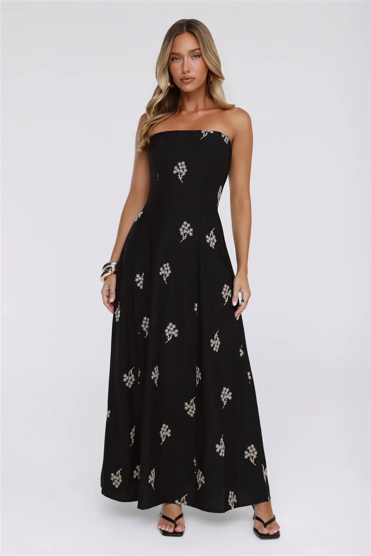 Icon Edit Strapless Maxi Dress Black
