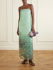 Amara strapless printed organza maxi dress