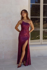 A New Glow Sequin Maxi Dress Plum