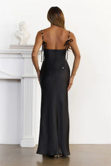 Evening Icons Satin Maxi Dress Black