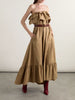 Strapless ruffled cotton-gabardine maxi dress