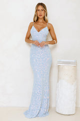 Radiant Sparkle Sequin Maxi Dress Blue