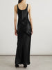 Asymmetric tiered silk-satin maxi dress