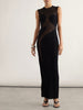 Silk-trimmed stretch-knit maxi dress