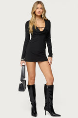 Nairobie Cowl Neck Mini Dress