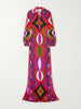 Printed satin maxi dress