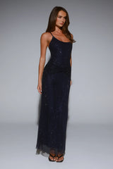 Sultry Romance Long Sleeve Mini Dress Navy