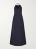 Lelia open-back linen-voile halterneck maxi dress