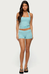 Delyla Striped Halter Top