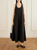 Gathered cotton and nylon-blend maxi dress